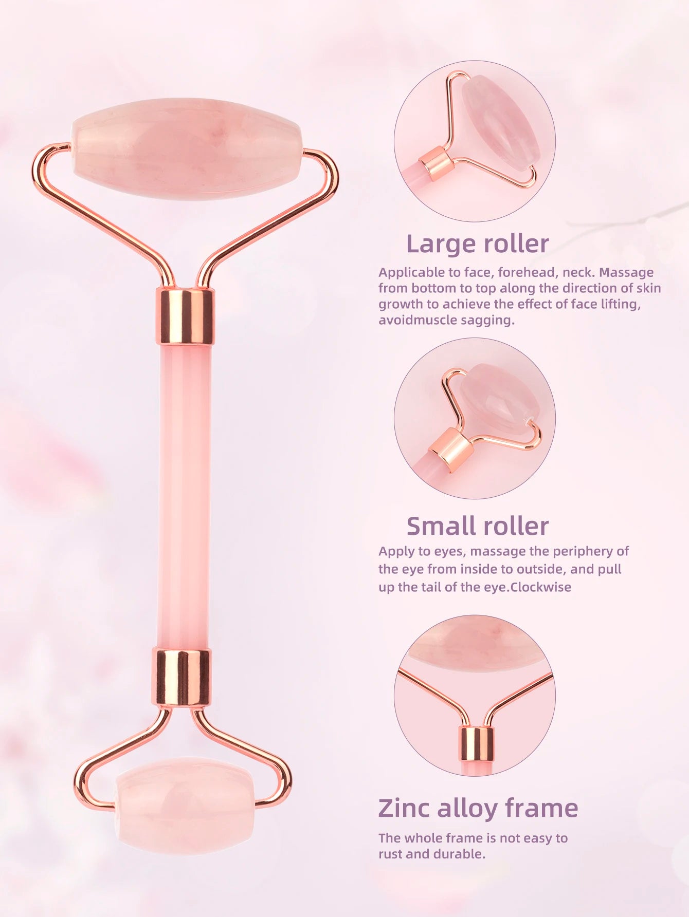 Natural Jade Face Roller Gua Sha Scraper Set Face Neck Body Skin Care Beauty Tool Portable Rose Quartz Facial Massager Tool