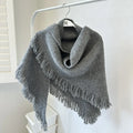 High Quality Winter Triangle Shawl Versatile Tassel Knitted Shawl Wraps Thickned Cold Proof Blanket Scarf for Women