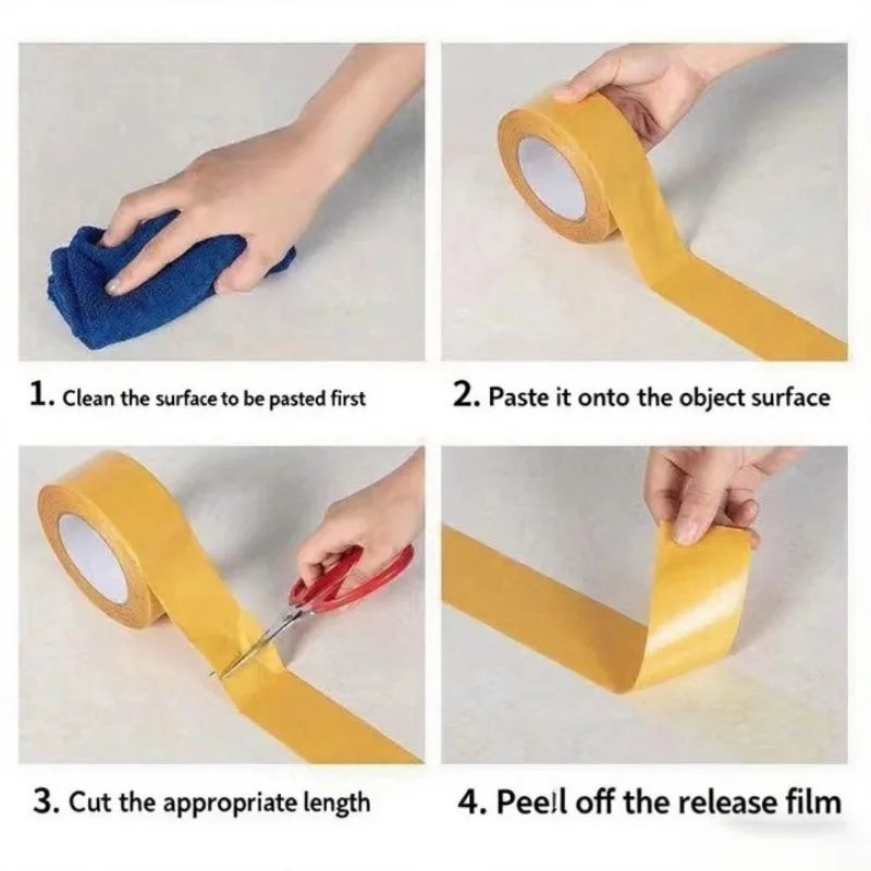 Strong Fixation of Double Sided Cloth Base Tape Translucent