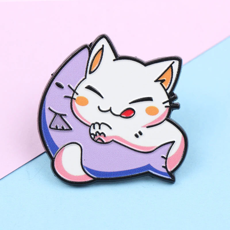 Cute Animal Series Enamel Brooch Alloy Pin Cartoon Kawaii Capybara Cat Dog Duck Pet Backpack Lapel Badge Jewelry Gift for Kids