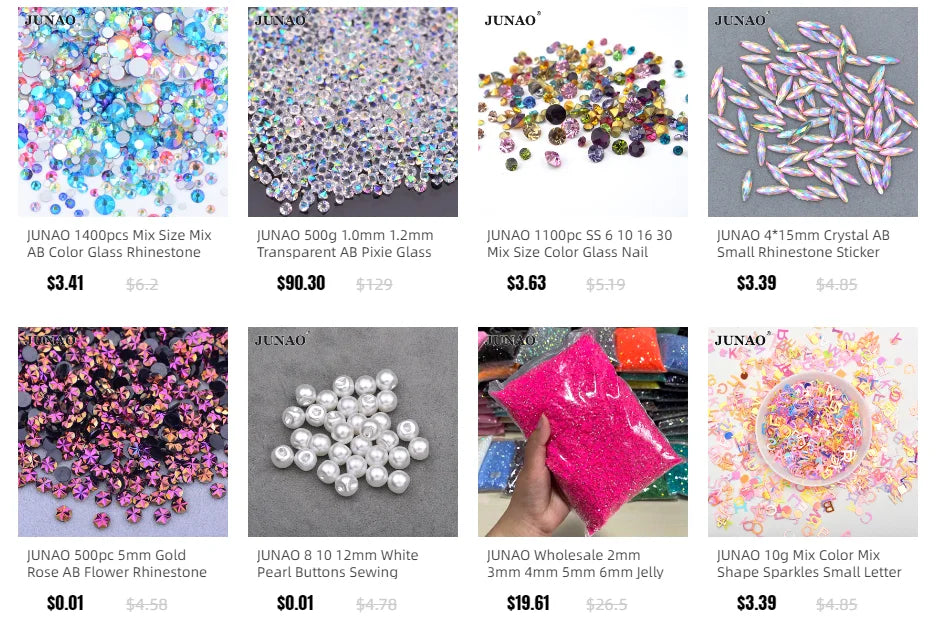 JUNAO 20g 10*40mm Glitter Large Sewing Shape Sequins Decoration leaves Sequin Paillette Material For Needlework Clothes Crafts
