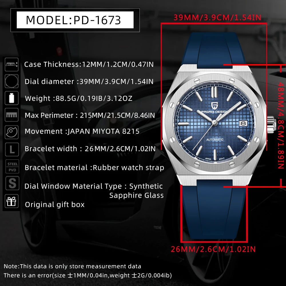 Pagani Design New Men Mechanical Wristwatches Miyota 8215 Fashion