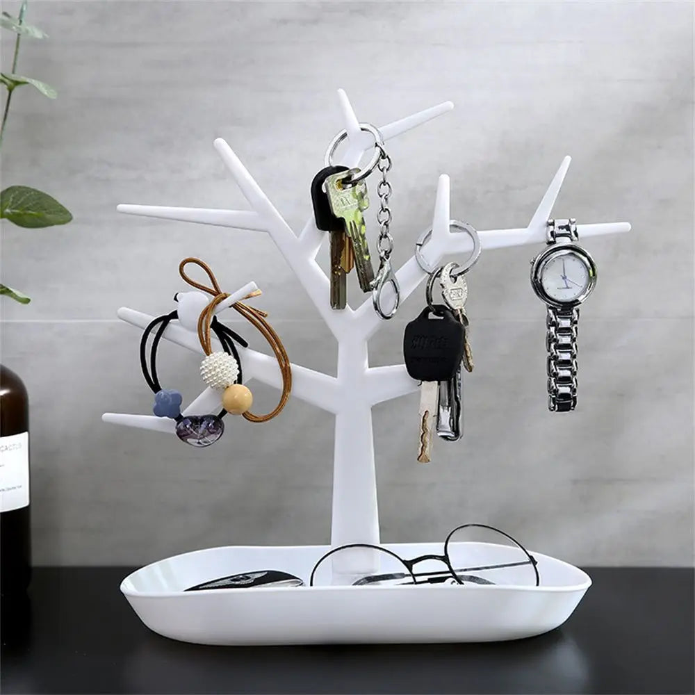 Creative Key Storage Rack ABS Plastic Bird Tree Key Holder Jewelry Rack Living Room Creative Ornaments Desk Organizer