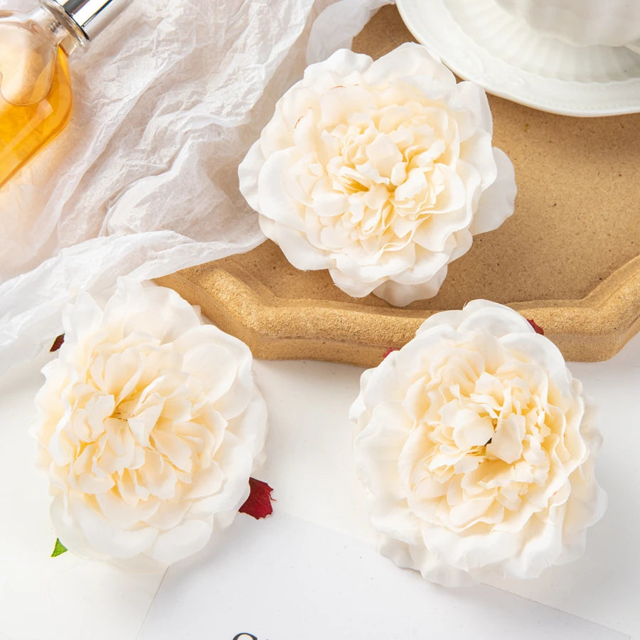 5/10Pcs Silk Dahlias Artificial Flower Home Decor Wedding Diy Rose Arch Christmas Garland Material Fake Peony Bridal Accessories