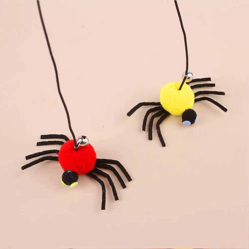 Cat Pet Toy Hanging Door To Relieve Depression Swinging Hanging Elastic Rope Feather Playing Stick Bell Spider for Pet Supplies