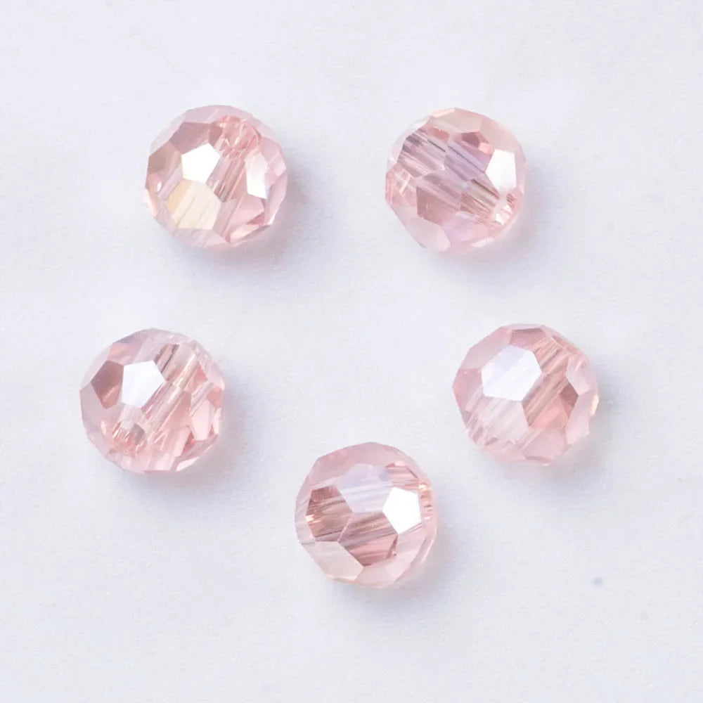 3 4 6 8mm Round Crystal Beads Faceted Colorful