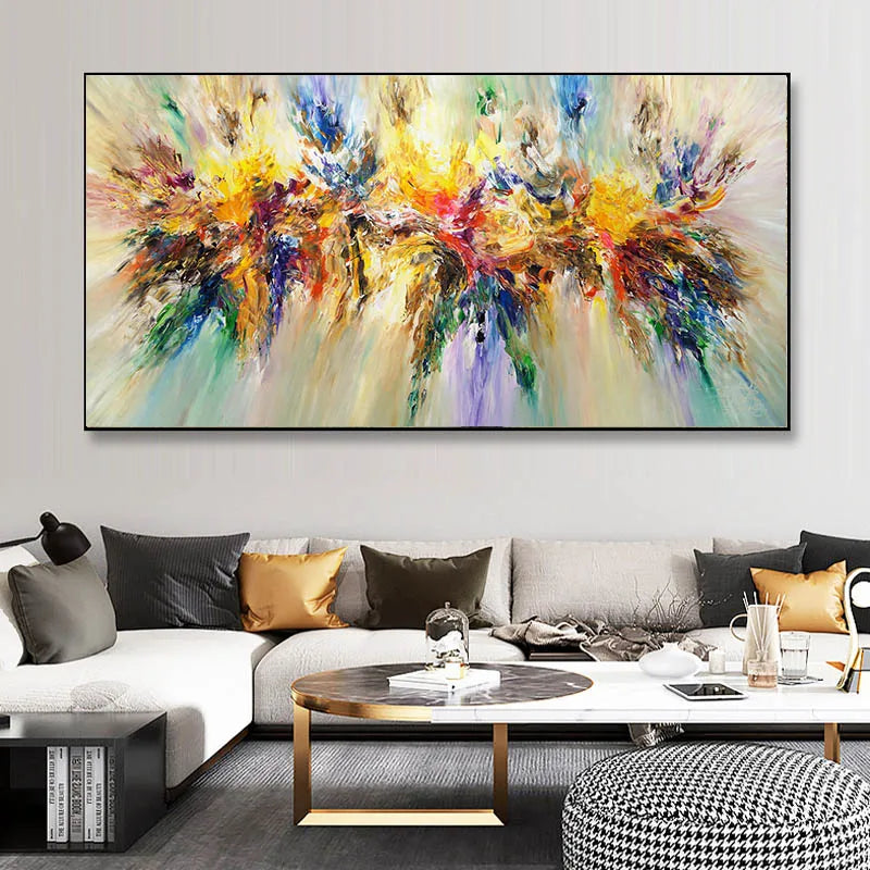 Abstract Colorful Canvas Painting Quadro Flower Posters and Prints Wall Art Pictures Cuadros Living Room Home Decor No Frame