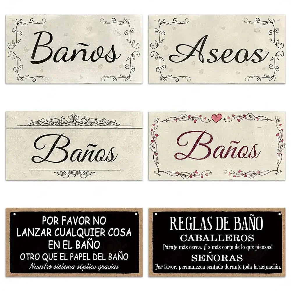 Home decor Toilet Signs Wooden Hanging Plaque Decorative Plaque for Toilet Door Hanging Sign Wood In Bar Pub Beach decor