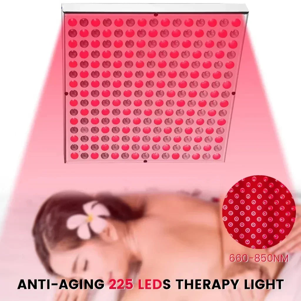 LED Red Light Therapy Panel Lamp for Facial Anti Aging Skin Care Beauty 225 LED Light Body Pain Relief Physical Therapy Tools