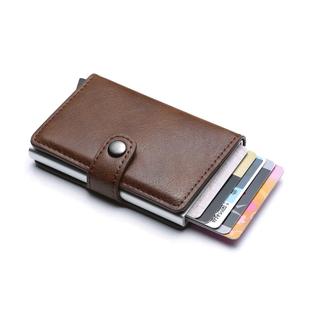 Rfid Visit Credit Card Holder Storage Luxury Small Smart Wallet Metal Business Cardholder Case Women Minimalist Walet for Men