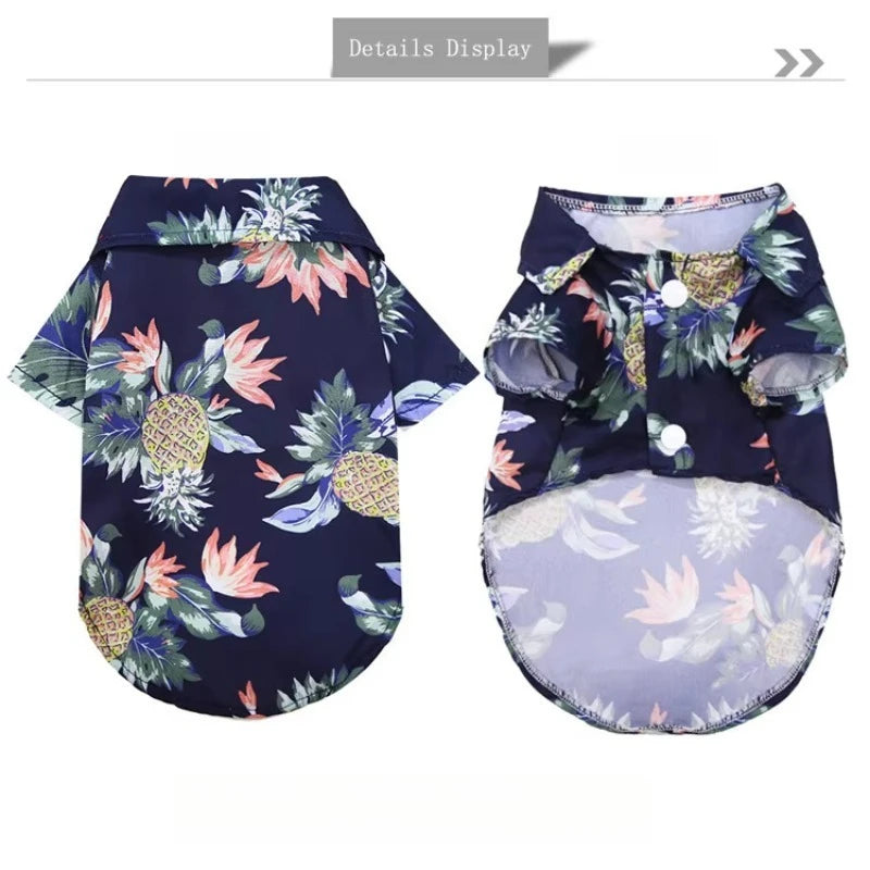 Hawaiian Beach Style Dog T-Shirts Thin Breathable Summer Dog