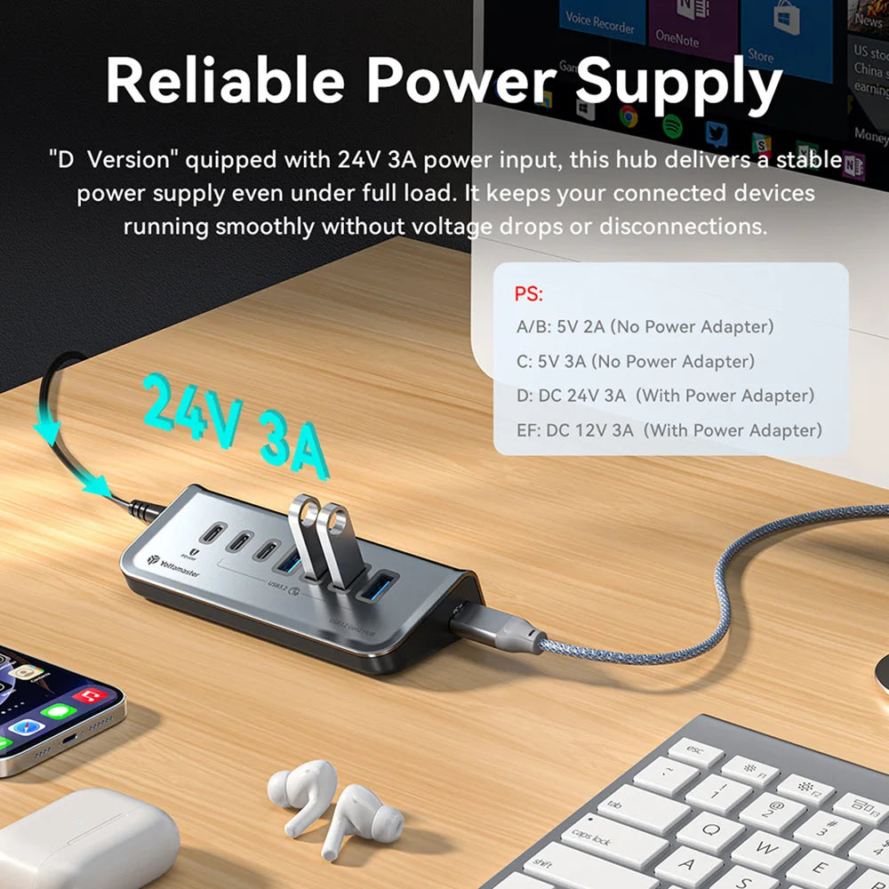 Yottamaster 10Gbps Hub USB 3.2 Docking Station Data Transfer