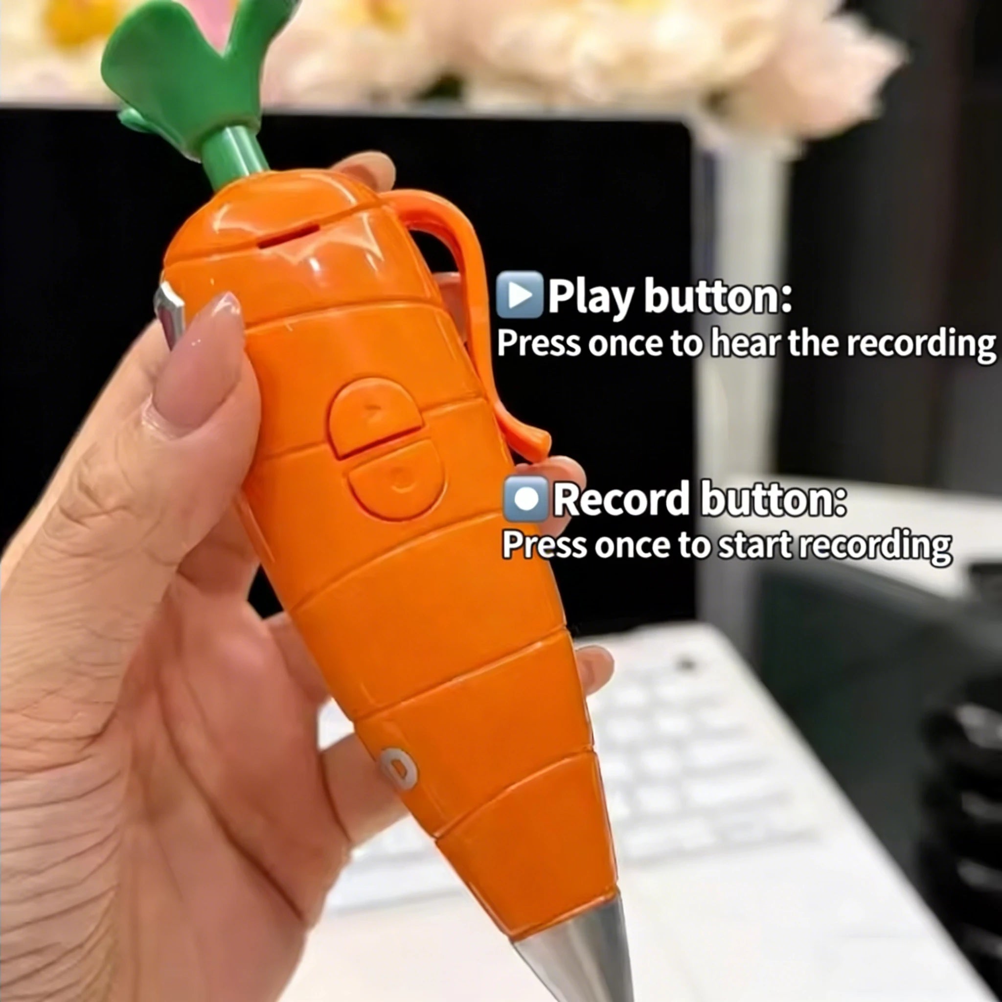 Zootopia 2 Carrot Recorder Pen | Judy & Nick Style for Kids | 60s Mini Recorder | 2-in-1 Gel Pen Stationery