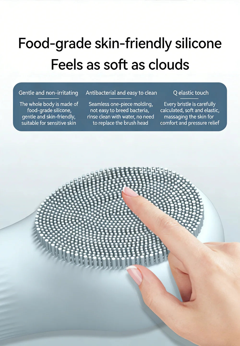 Double-Sided Eletrical Facial Cleansing Men Women Facial Cleansing Brush Heating Silicone Face Wash Brush Manual Clean Skin Care