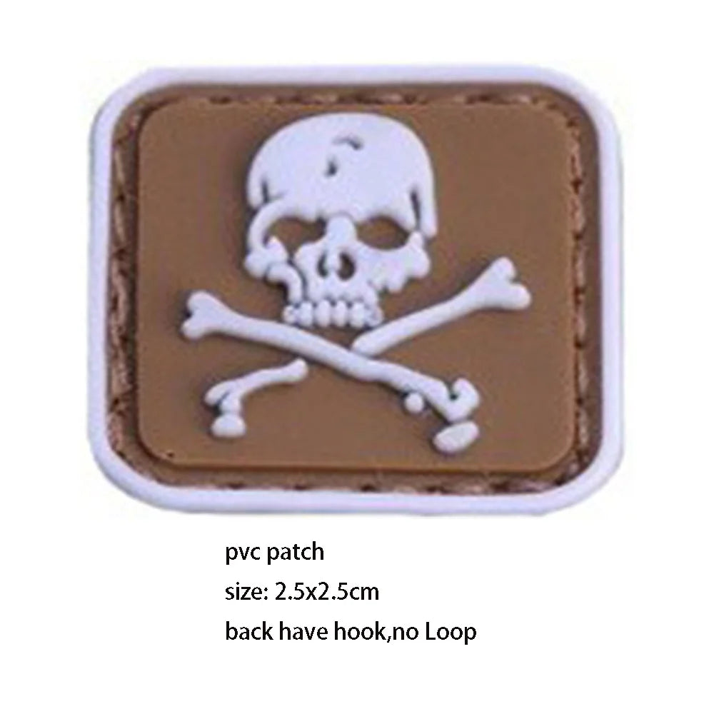 New Design Creative Pirate Captain Jack Soft PVC Armband Glow-in-the Dark Skull Tactical Morale Backpack Patches for Clothing