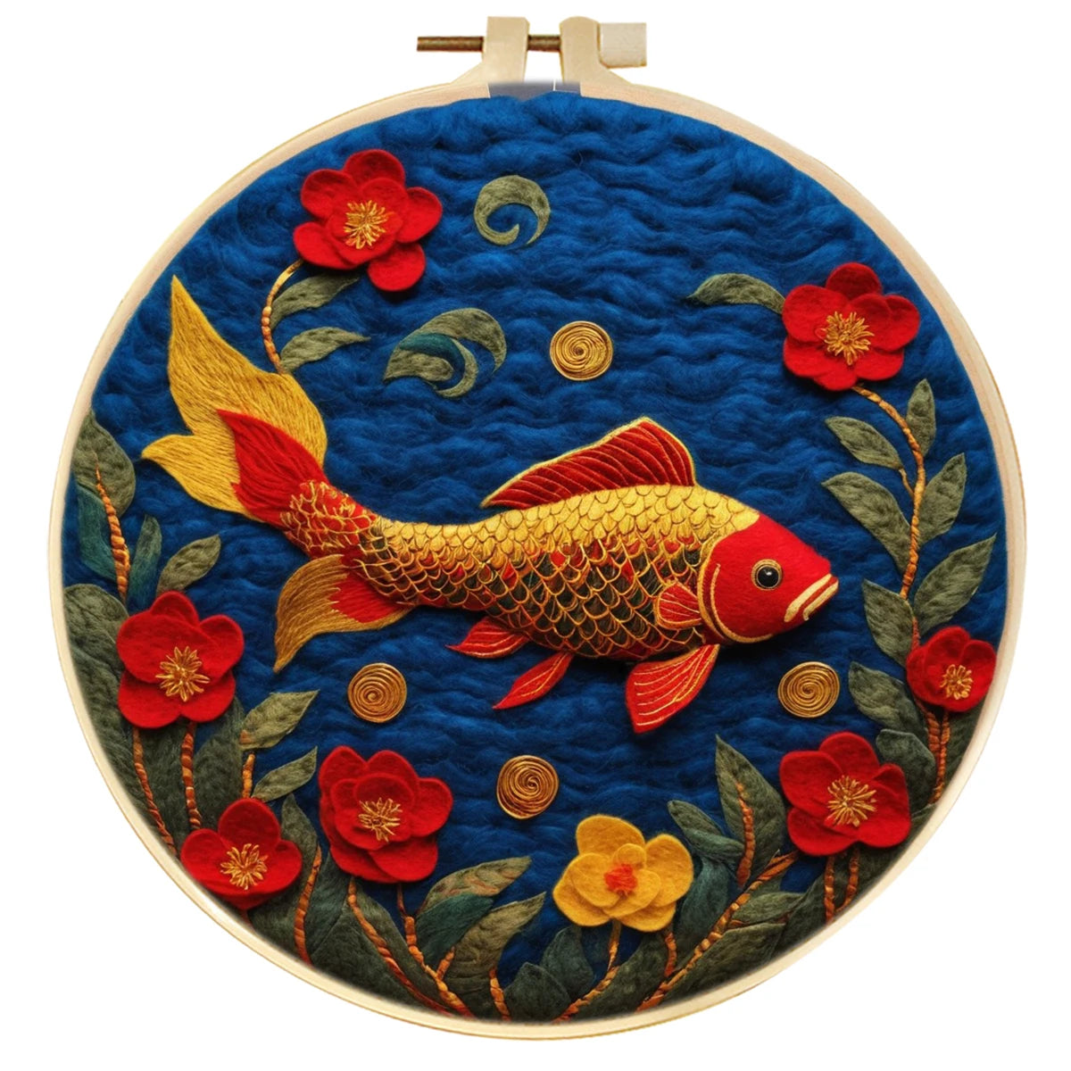 CHENISTORY the Spring Festival Wool Felting Painting Painting With Frame Kit For Beginner Handmade Felt Needles, Foam Pad,Cloth