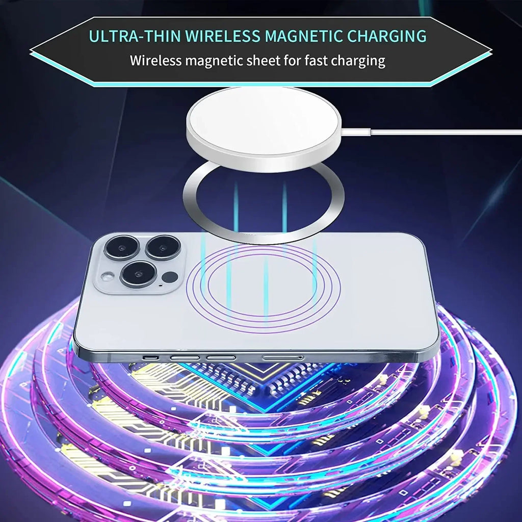1-10PCSUniversal Strong Magnetic Ring Plate for MagSafe Wireless Charger 3M Adhesive Iron Sheet Sticker Car Phone Holder Mount