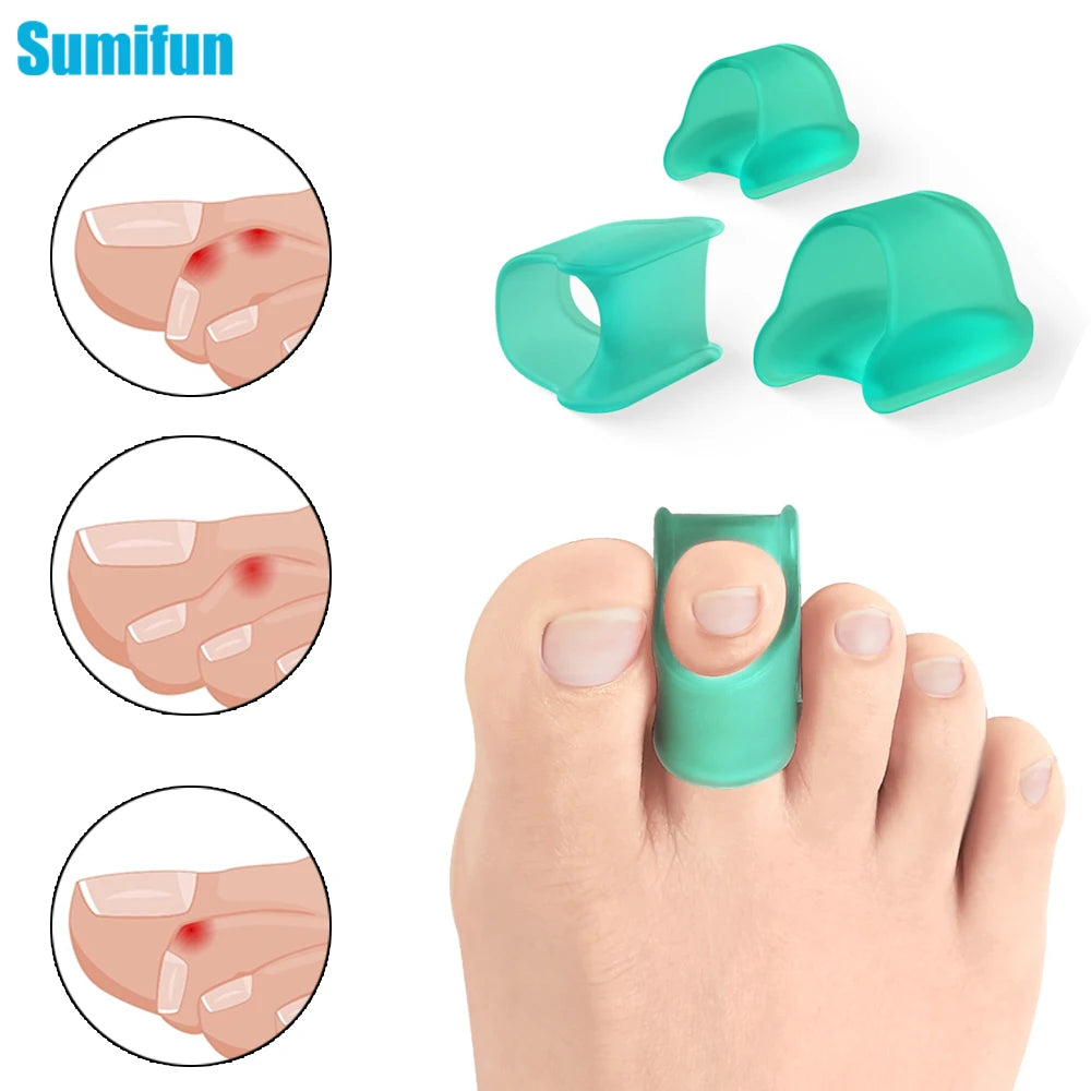 2Pcs Hammer Toe Straightener Gel Hammertoe Corrector for Curled Crooked Bent Claw Toes Lift Toe Tip Foot Care Tool Toe Cushion