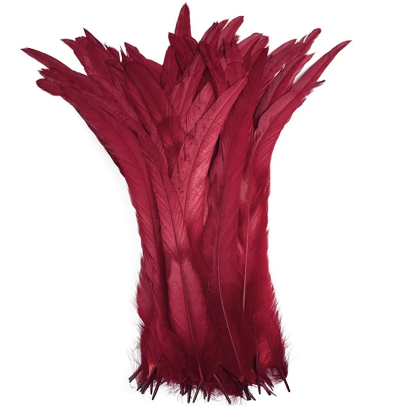 Top Quality 50 Pcs Pure White Rooster Tail Feather 30-35cm 12-14inch Natural Feathers Wedding Decoration clothing accessories