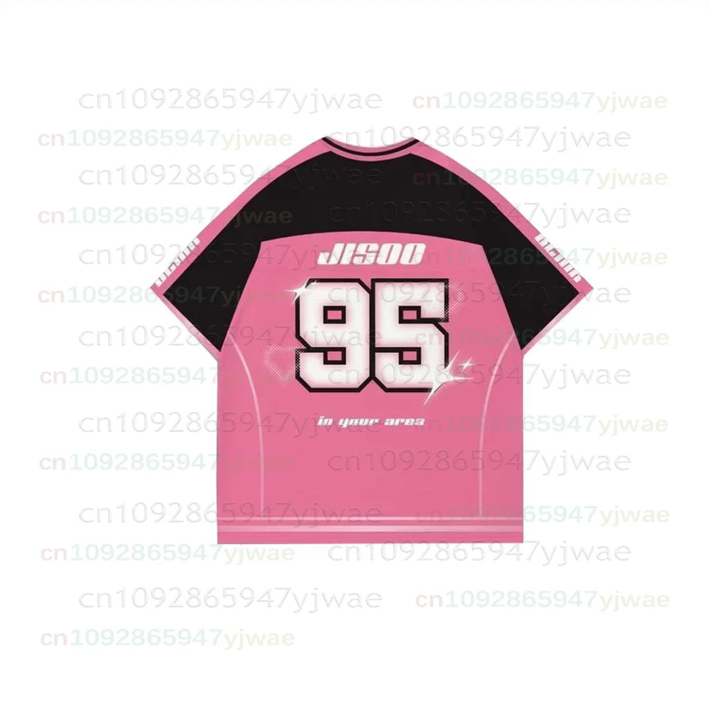 2026 New Y2K Korean Girl Group Concert T-Shirt RosÉ Letter Print Oversized Short Sleeved Fashion Casual Women's Sport Jersey Kid