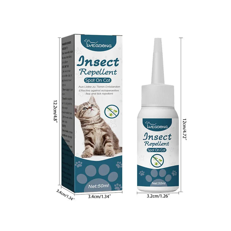 Pet Fleas Killer Drops Lice Mite Removal  Insect Repellent for Cats and Dogs, Skin Cleaning in Vitro Pet Anti Tick Drops Agent