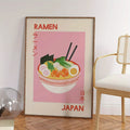 Japanese Ramen Art Canvas Prints Cartoon Ramen Food Theme Art Kitchen Posters for Modern Home Office Living Room Home Decor