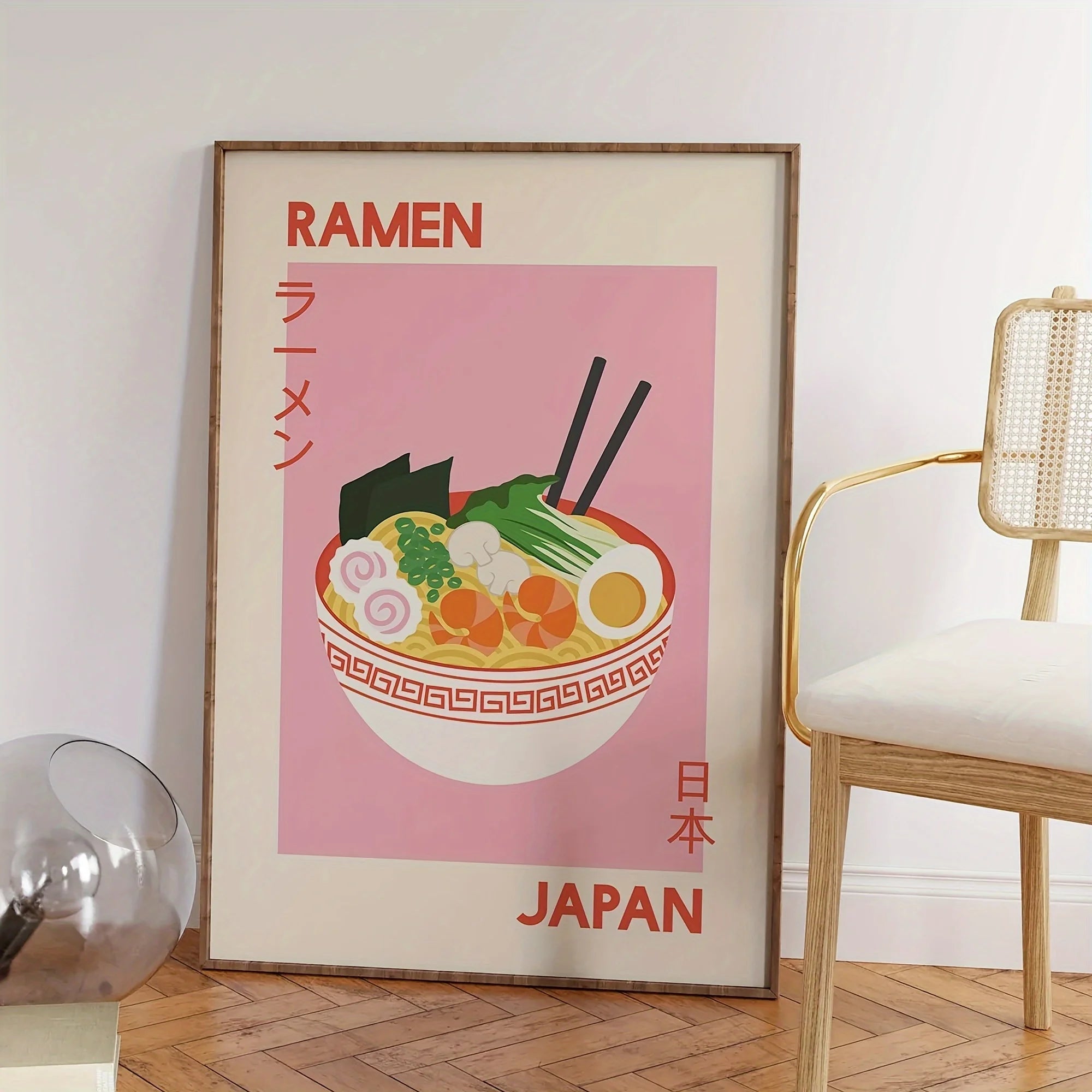 Japanese Ramen Art Canvas Prints Cartoon Ramen Food Theme Art Kitchen Posters for Modern Home Office Living Room Home Decor
