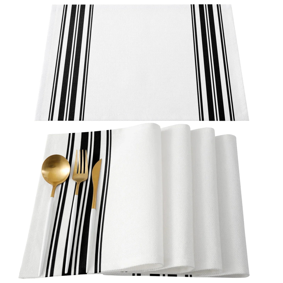 Stripes Black White Simple Pattern Table Mat Kitchen Decoration Placemat Table  For Wedding Dining Accessories Table Mat