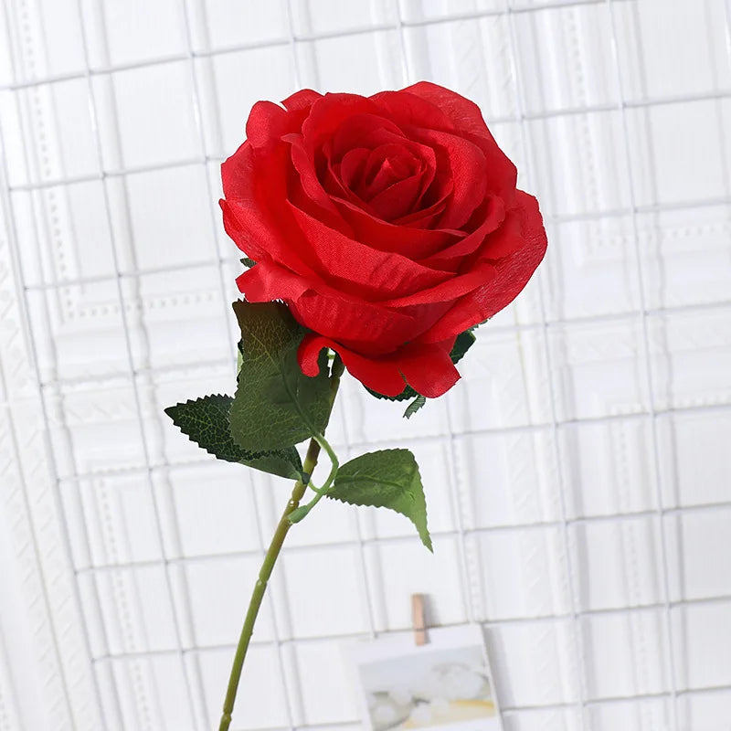 Simulated Single Rose Living Room Dining Table Decoration Artificial Flower Ornaments Wedding Decoration Home Decor