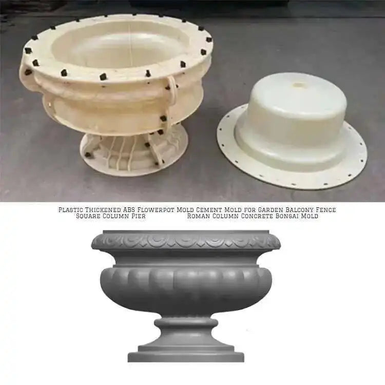 Plastic Thickened ABS Flowerpot Mold Cement Mold for Garden Balcony Fence Square Column Pier Roman Column Concrete Bonsai Mold