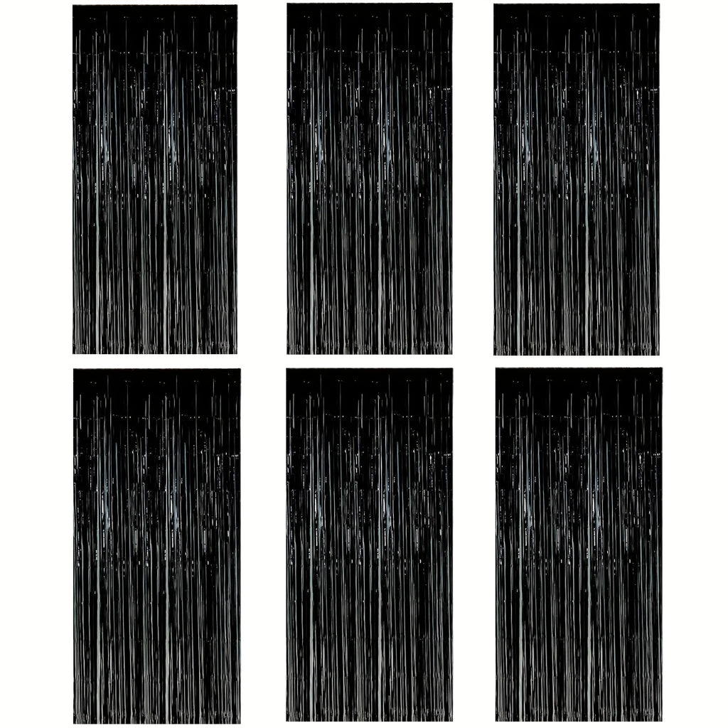 Black Tassel Background Decoration Set Metallic Foil Tassel Curtain