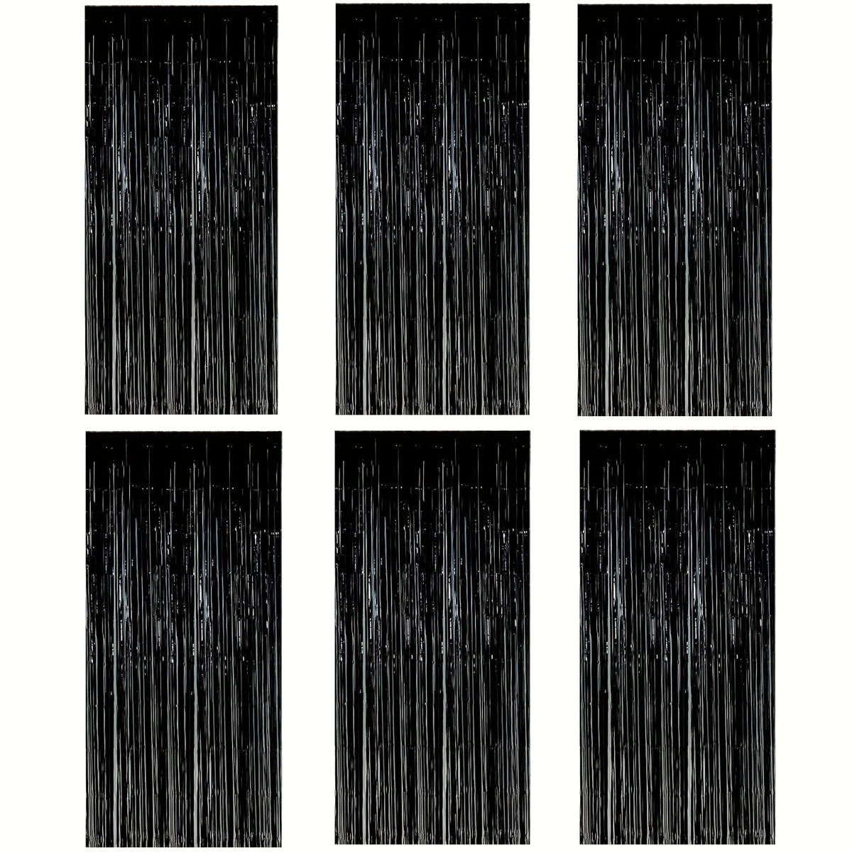 Black Tassel Background Decoration Set Metallic Foil Tassel Curtain
