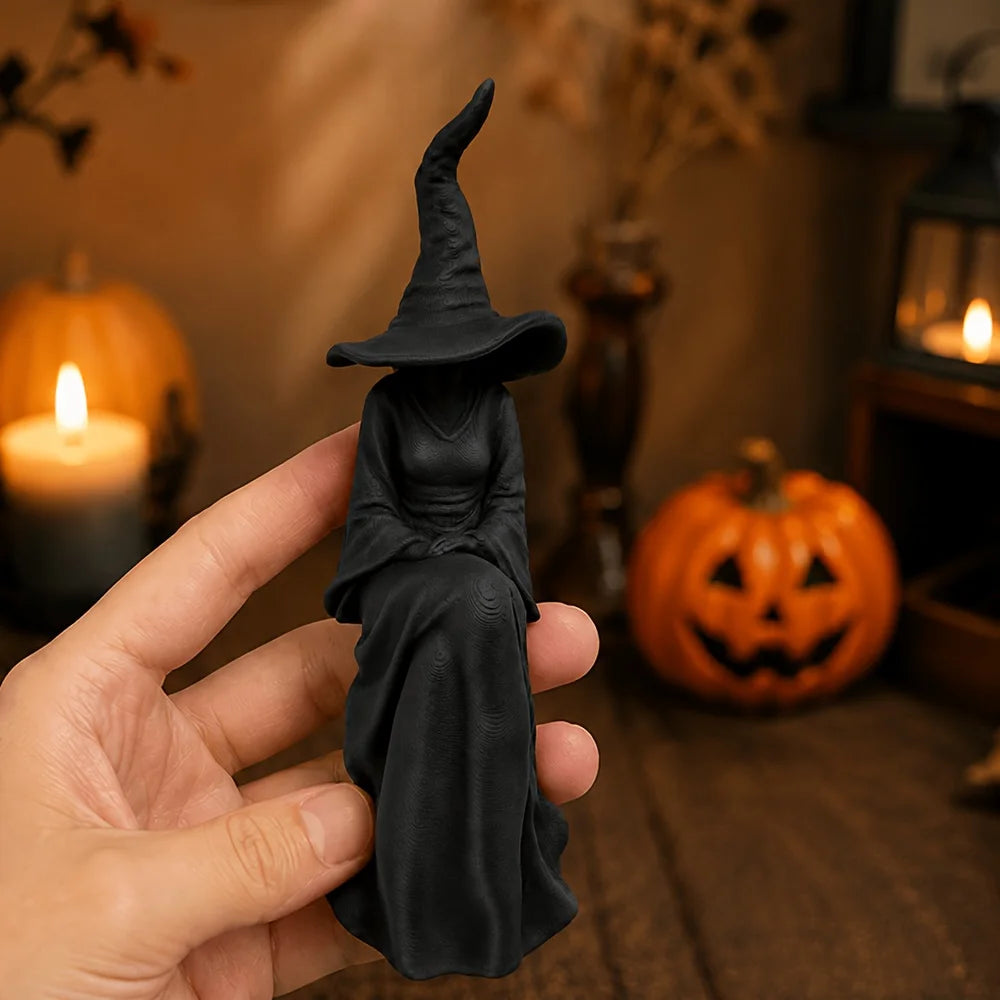 Faceless Sitting Witch Halloween Figurine