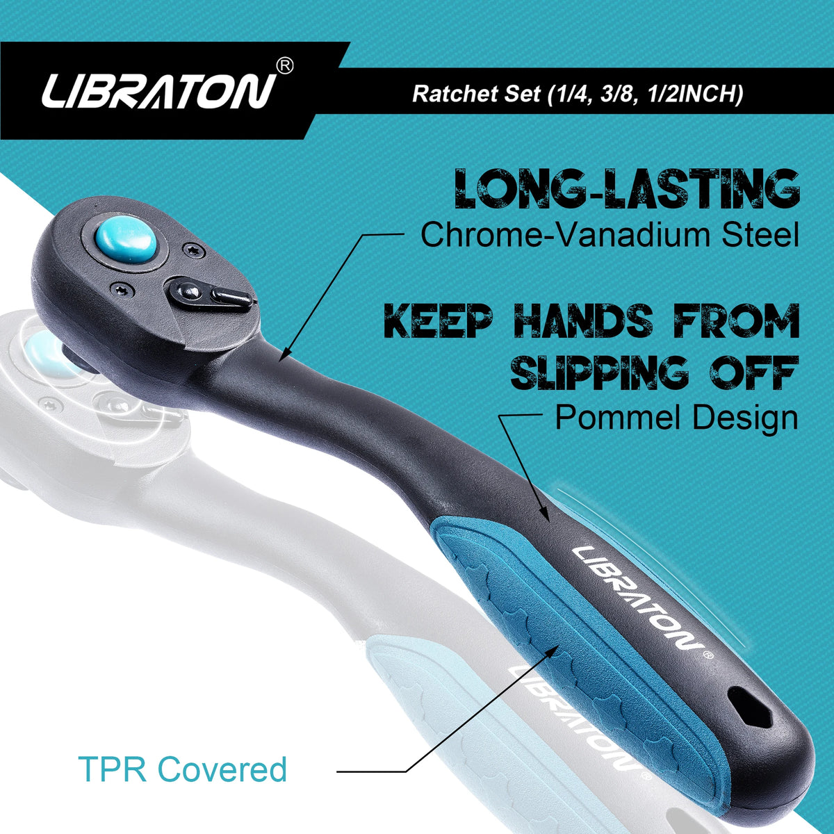 LIBRATON 72-Tooth Quick-Release Ratchet Wrench