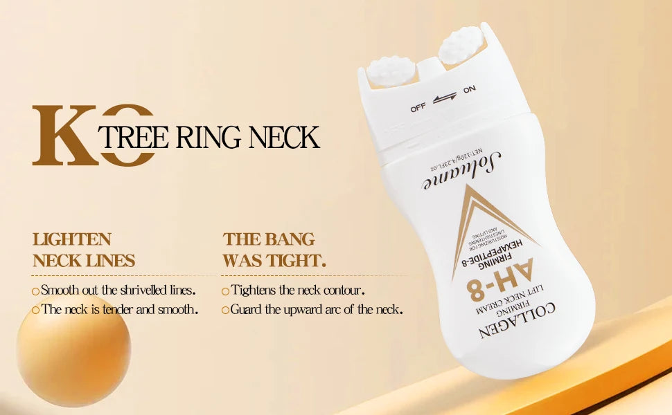 Firming&Lifting Collagen Neck Cream Moisturizing Neck Lotion with Massage Roller Easily Absorbed, Massages Neck Skin Care
