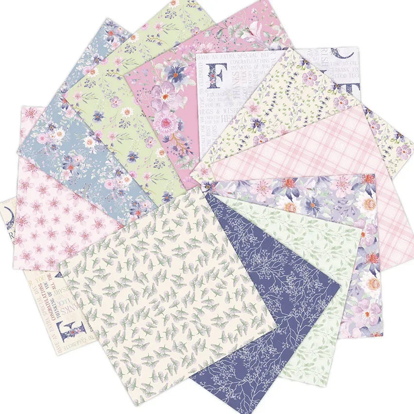 6x6 Scrapbooking Paper Pad  6/12 Sheets Floral Pattern Decorative Paper For Journaling Collage DIY Crafts