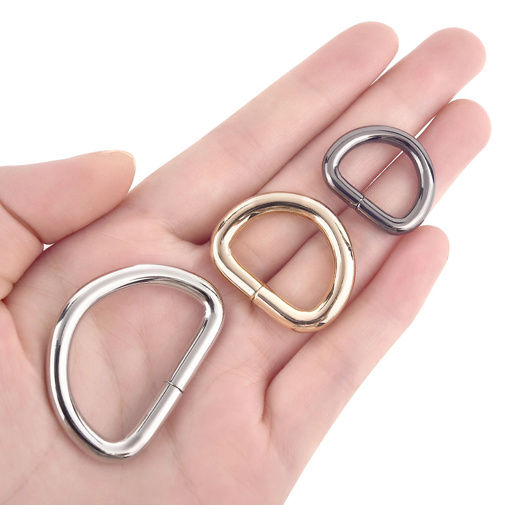 10pcs D-Shaped Buckle D Ring Connection Alloy Metal Silver Gold For Shoes Bags Backpack Buckles DIY Accessory 15/20/32mm