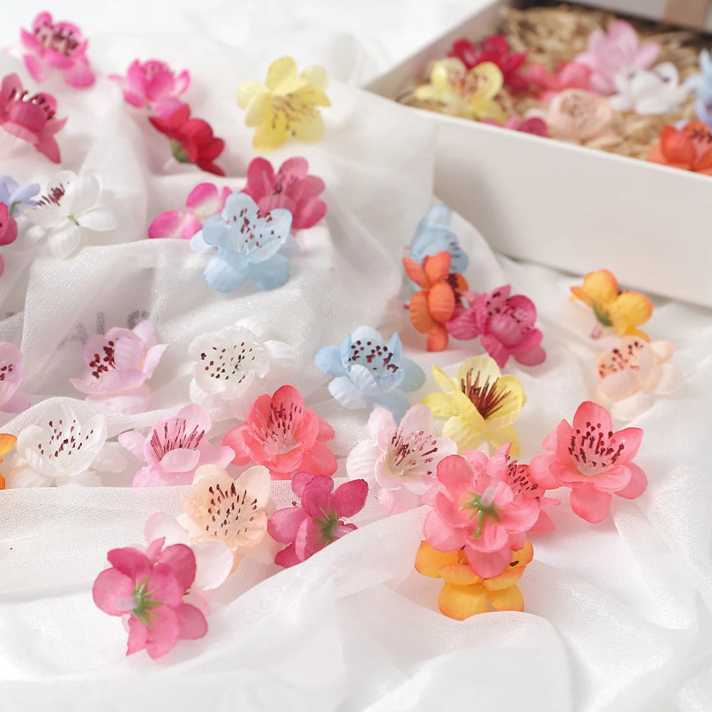 20/30Pcs Peach Blossom Artificial Flower Head For Wall Plant Home Room Decoration DIY Garland Valentine's Day Gift Wedding Decor