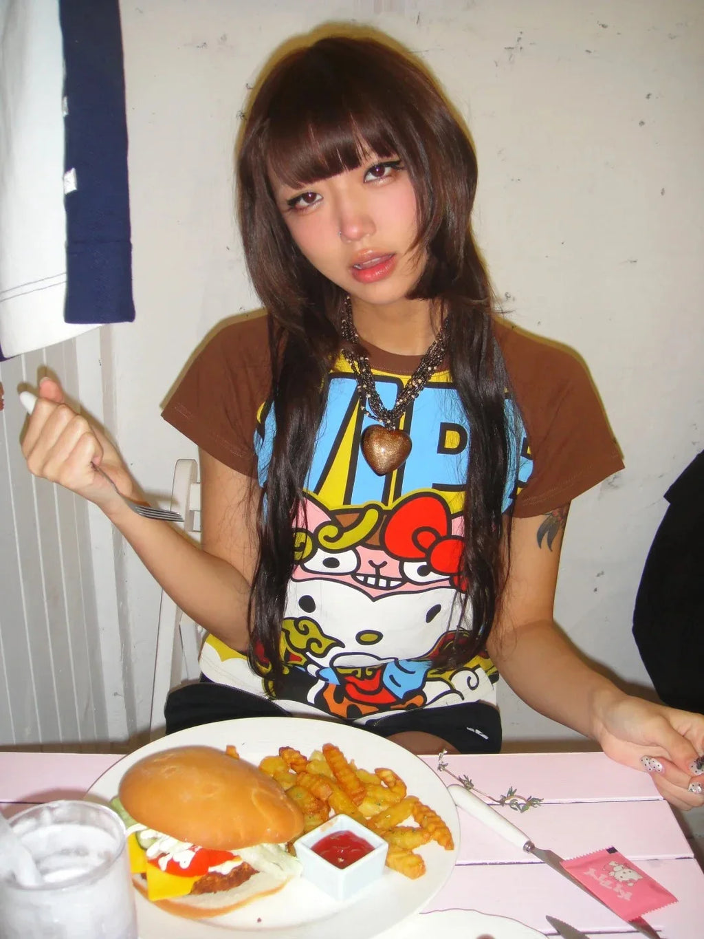 Y2K Sanrio Hello Kitty New Anime Fashion Short Tops Summer Cute Tees Cartoon Printed High Street Gothic Short Hottie T-shirts