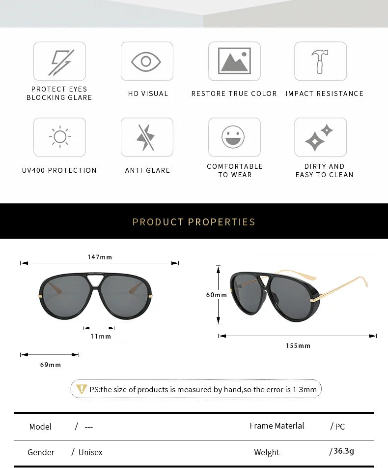 QVQV Oversized Trendy Leopard Green Sunglasses Women Summer Fashion Thick Frame Pilot Sun Glasses Luxury Brand Outdoor Shades