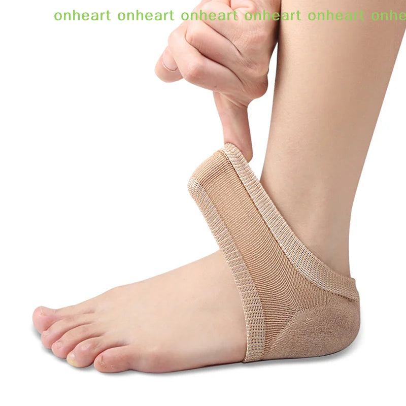 Heel Cups Plantar Fasciitis Support Feet Care Skin Repair Cushion Half-yard Socks Gel Silicone Heel Protector Sleeve Heel Pads