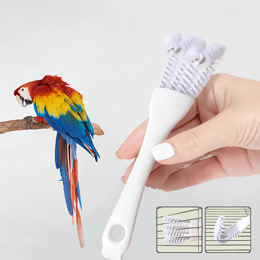 Bird Cage Cleaning Brush with Long Handle Gap Shovel Easy Removal Brush Hamster Rabbit Cage Gap Cleaning Brush Parrot Supplies