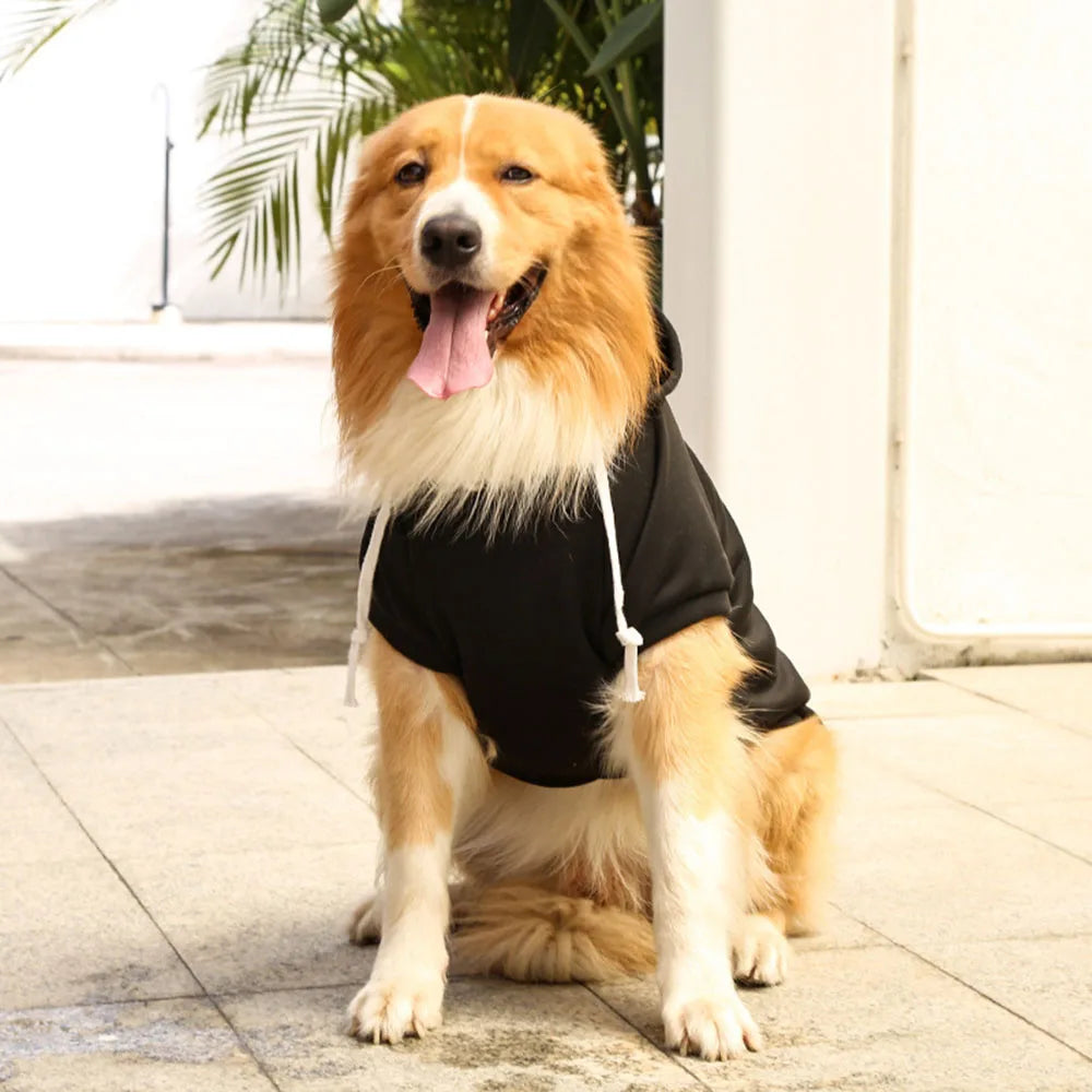 Sport Dog Hoodies for Medium and Large Dogs Warm Fleece Dog Sweatshirt with Hooded and Pocket Big Dog Clothes Winter Pet Outfits