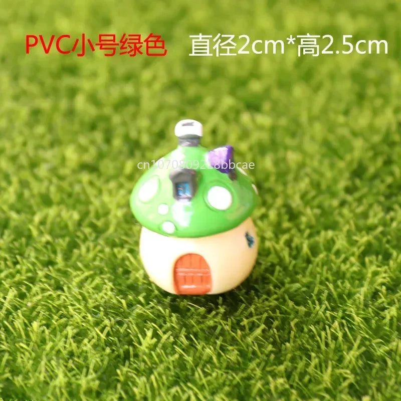 Mini Resin Moss Micro Landscape Decor Outdoor Fairy Miniature Garden Mushroom House Ornaments Handicraft Flower Pot Accessories