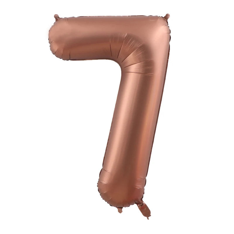 10/5/1Pc Brown Beige Cream 18inch Heart Balloons Cream Number Balloons 1 2 3 4 5 6 Birthday Number Foil Balloon Helium Air Globo