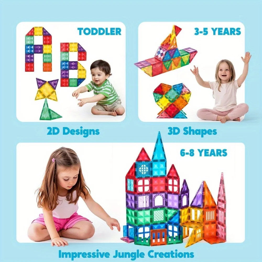JOYFY 110/66/50 PCS Magnetic Building Tile 3D Magnet Tiles