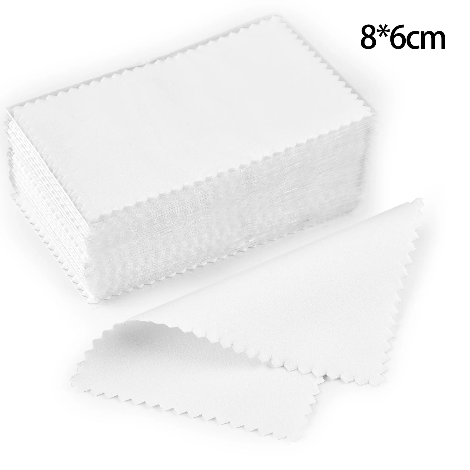 10*6.5cm/8*8cm 50pcs Silver Clean Polishing Cloth Soft Clean Wipe Wiping Cloth For Necklaces Rings Jewelry Clean Tool