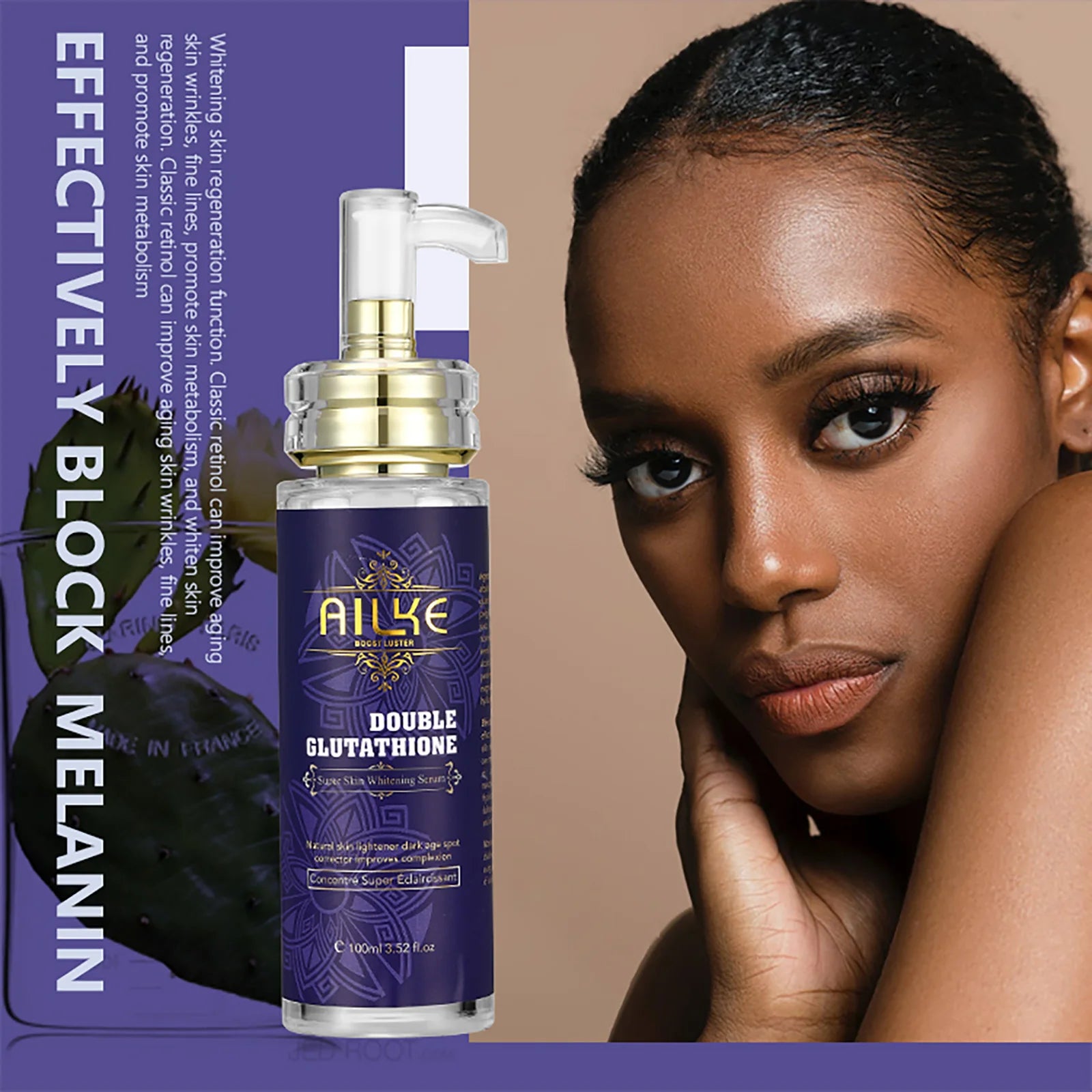 AILKE Whitening Skin Care Set, Lightening, With Double Glutathione, Reduce Black, Dark and White Spots, For All Skin Types