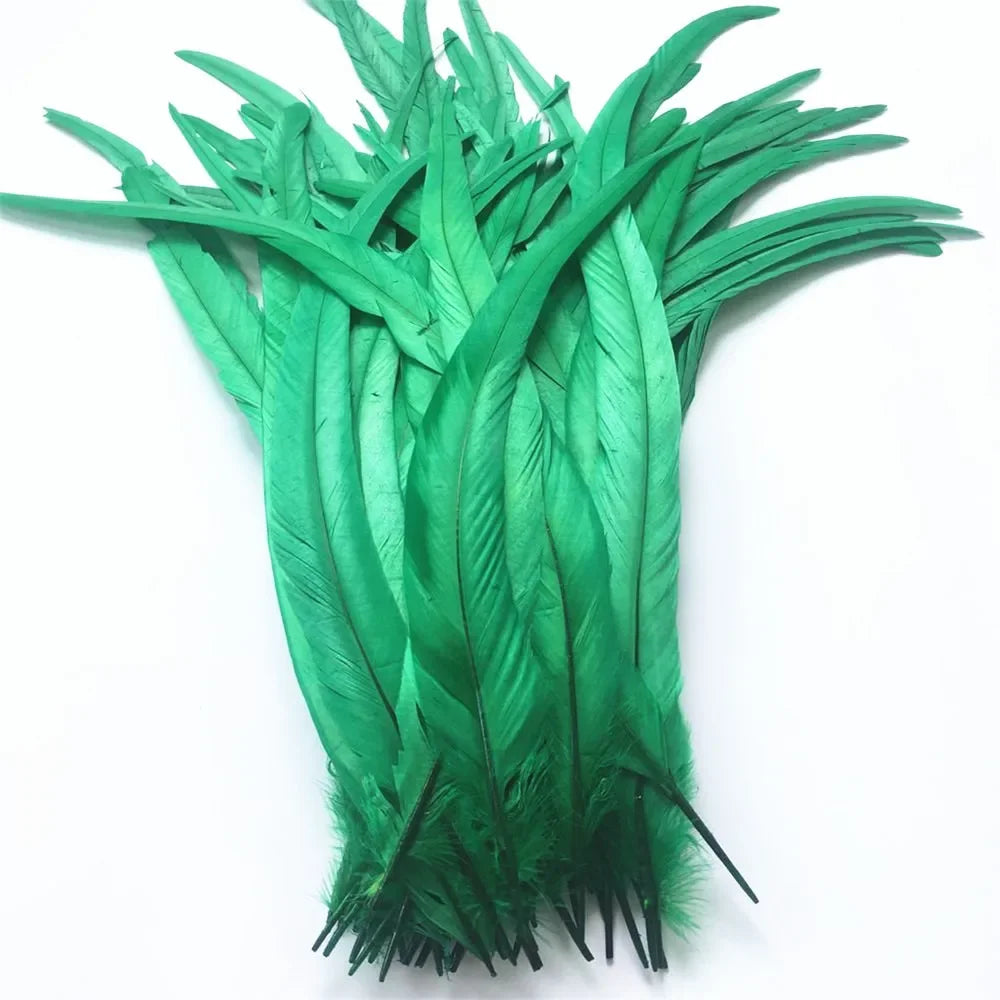 Top Quality 50 Pcs Pure White Rooster Tail Feather 30-35cm 12-14inch Natural Feathers Wedding Decoration clothing accessories