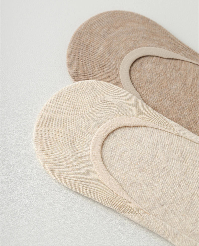 1 Pairs Summer Women Five Finger Socks Pure Cotton Candy Color Thin Breathable Silicone Anti-slip Split-Toe Shallow Boat Socks